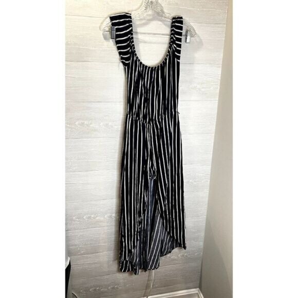 Ambiance Women's Striped Off the Shoulder Maxi Romper Wrap Dress - Picture 4 of 7